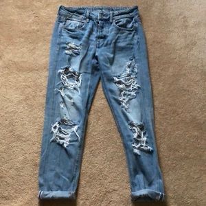 American Eagle ripped mom jeans